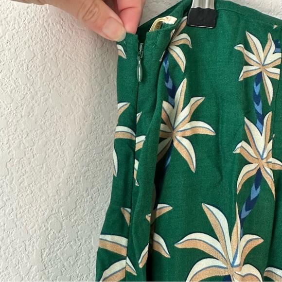 FARM RIO Midi Green Animal Tropical Skirt SZ XL - Picture 7 of 7